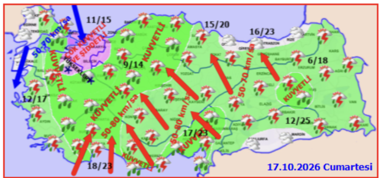 İstanbul'a "turuncu" kodlu uyarı: Kuvvetli yağış ve fırtına bekleniyor